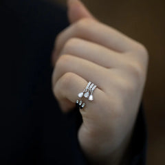 C-Shaped Female Ring in S925 Sterling Silver