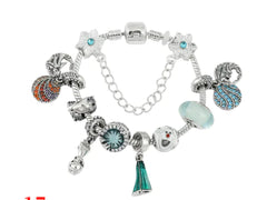 Jack and Sally Skeleton Charm Bracelet for Halloween