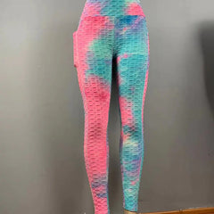 Fashionable Tie-Dye Bubble Pocket Trousers for Women