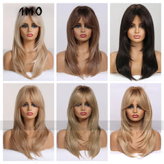 2024 Gradient Color Full Head Wig - Medium Long Style