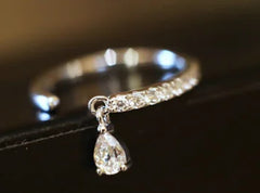 C-Shaped Female Ring in S925 Sterling Silver