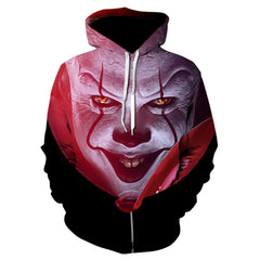 Digital Printed White Hoodie with Clown Design