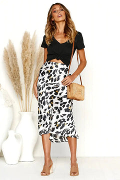 Leopard Print Women's High Waist Skirt Bag