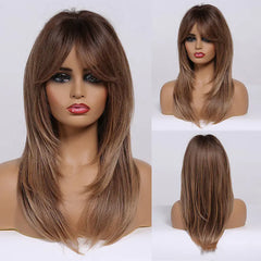 2024 Gradient Color Full Head Wig - Medium Long Style