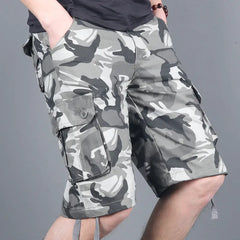 Men's Loose Camouflage Multi-Pocket Overalls Shorts