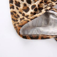 Leopard Print V-Neck Backless Lingerie Set (Style 2088)