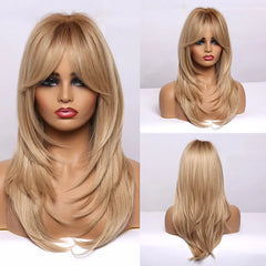 2024 Gradient Color Full Head Wig - Medium Long Style