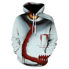 Digital Printed White Hoodie with Clown Design