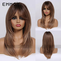 2024 Gradient Color Full Head Wig - Medium Long Style