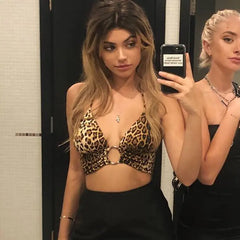 Leopard Print V-Neck Backless Lingerie Set (Style 2088)