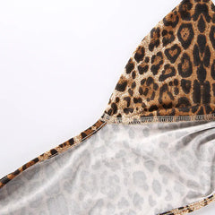 Leopard Print V-Neck Backless Lingerie Set (Style 2088)