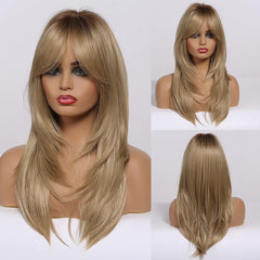 2024 Gradient Color Full Head Wig - Medium Long Style