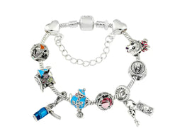 Jack and Sally Skeleton Charm Bracelet for Halloween