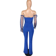 J6127 Women's Hollow Wide-Leg Jumpsuit with Dots
