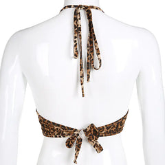 Leopard Print V-Neck Backless Lingerie Set (Style 2088)