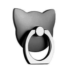 Cartoon Cat Metal Ring Holder, Stick-On Phone Stand