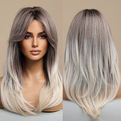 2024 Gradient Color Full Head Wig - Medium Long Style